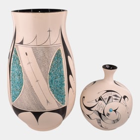 Elaine Knutson Studio Art Pottery Hand Made Ceramic Vases