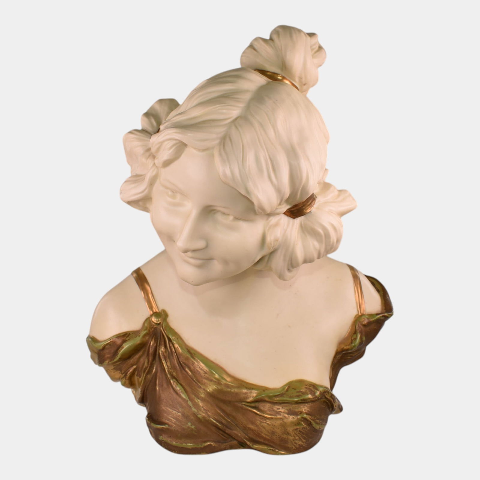 German Vintage Art Nouveau Ceramic Bust (1 of 6)