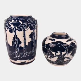 Ken Tracy Studio Pottery California Pines White Oaks Hand Made Vases