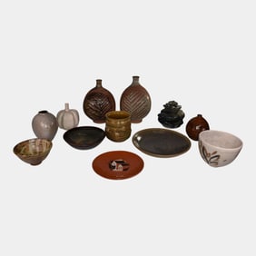 Lot of 12 Charles Lakofsky Studio Art Pottery Vases Books