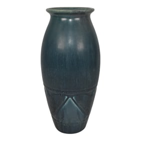 Rookwood 1917 Vintage Arts And Crafts Pottery Blue Ceramic Vase 2390