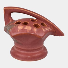 Roseville Bleeding Heart Pink 1940 Vintage Art Deco Pottery Ceramic Frog 40