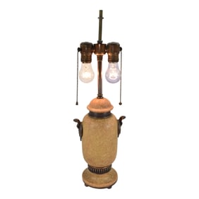 Vintage 1920s Roseville or Weller Pottery Ceramic Egyptian Cobra Lamp