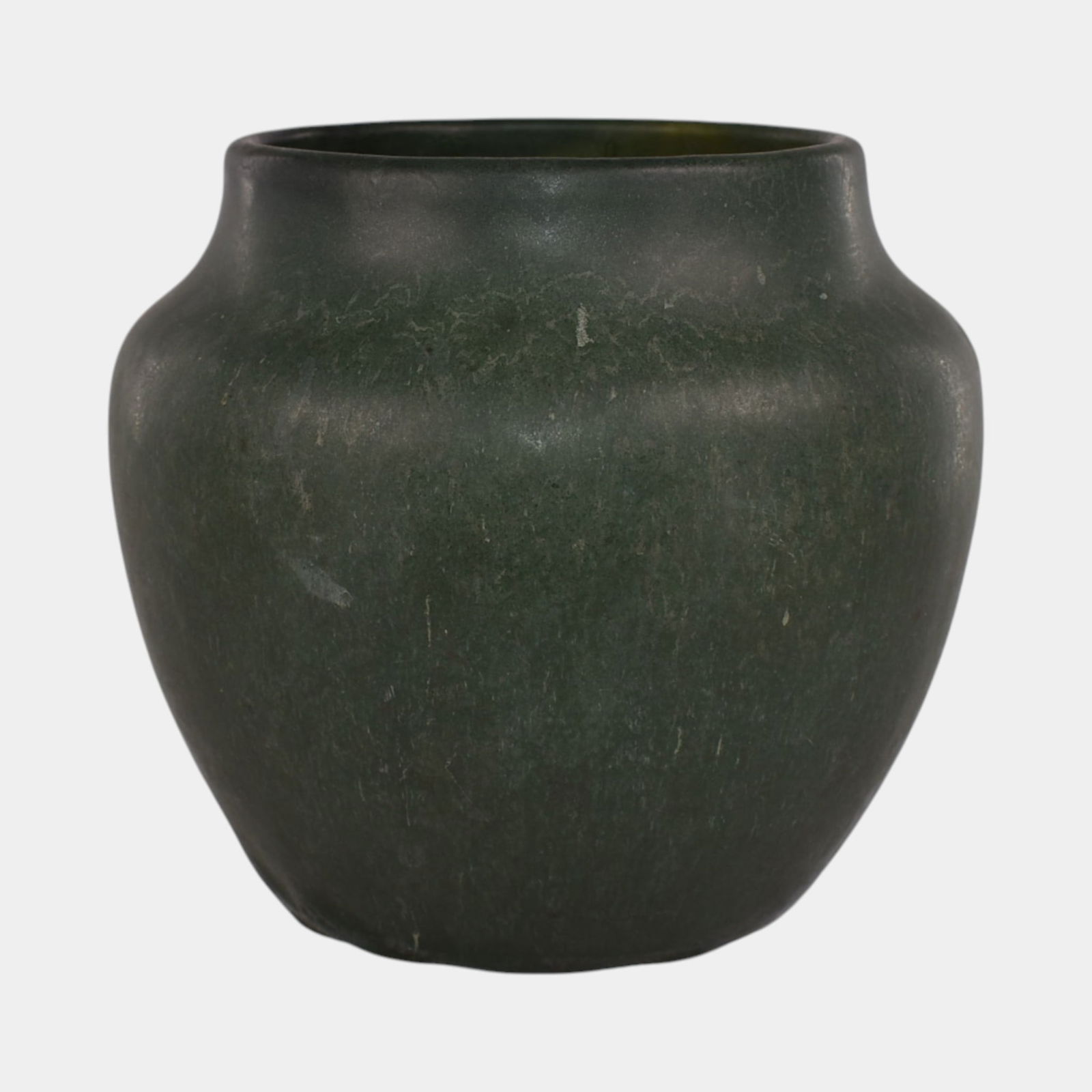 Hampshire Early 1900s Vintage Arts And Crafts Pottery Matte Green Vase (1 of 6)