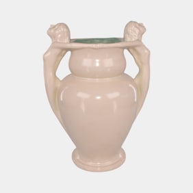 Red Wing Rumrill 1930s Vintage Art Deco Pottery Nude Athenian Vase #569