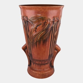 Roseville Laurel Red 1934 Vintage Art Pottery Vase 677-12