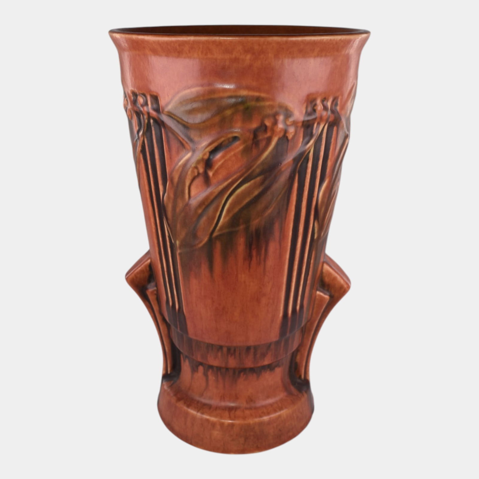 Roseville Laurel Red 1934 Vintage Art Pottery Vase 677-12 (1 of 6)