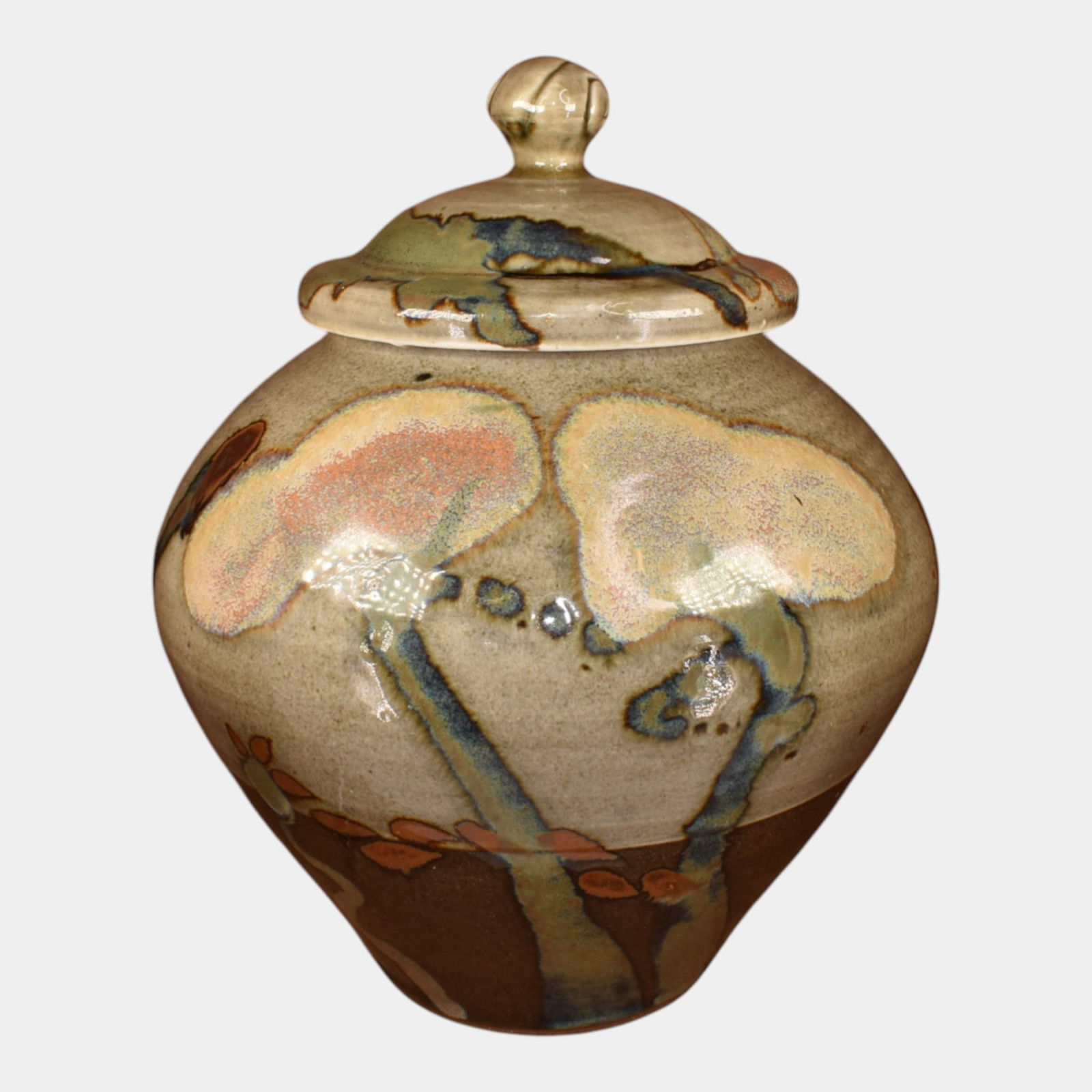 Sinclair Ashley (1942-1997) Studio Art Pottery Abstract Landscape Lidded Jar (1 of 6)