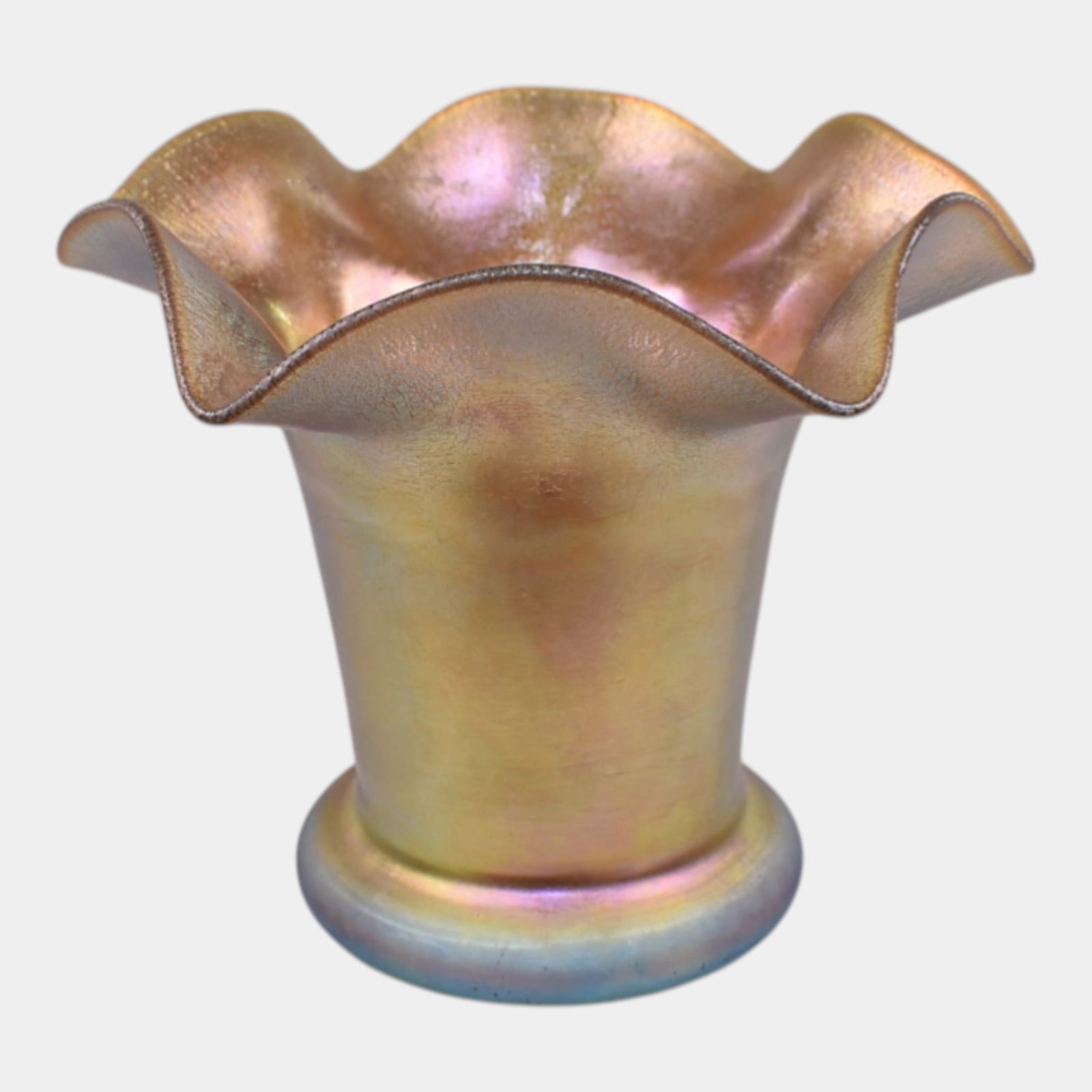 Steuben 1905 Vintage Art Iridescent Yellow Glass Vase (1 of 7)