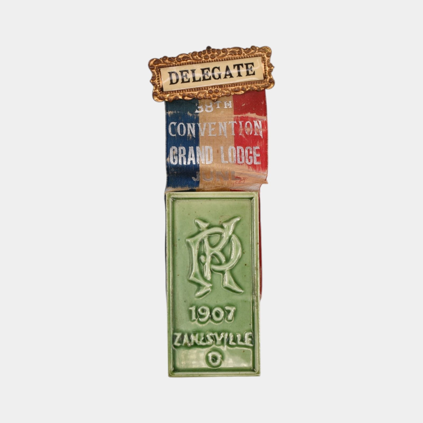 Owens Pottery Zanesville Tile Co 1907 Pottery Green Tile Delegate Convention (1 of 6)