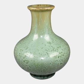 Fulper Arts And Crafts Pottery Crystalline Green Glaze Ceramic Vase 97