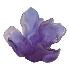 Daum Nancy France Vintage Art Fleur Imaginaire Glass Flower Figurine
