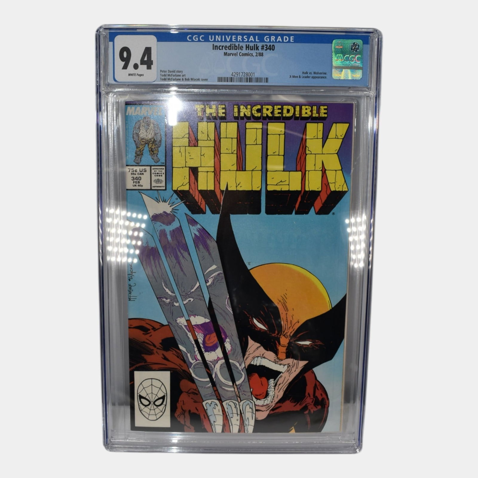 The Incredible Hulk #340 CGC 9.4 Todd McFarlane Cover Comic Book (1 of 2)
