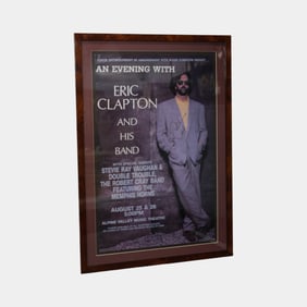Eric Clapton And Band Hand Signed By Eric Clapton Framed Event Poster