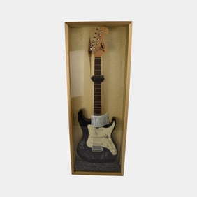Billy Youngblood & Others Hand Signed Electric Black & White Lyon Guitar