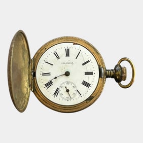 Columbia Watch Co. Gold Filled Double Hunter Case Vintage Pocket Watch