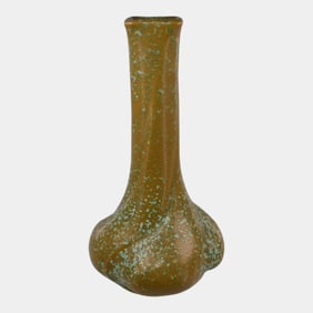 Chicago Crucible Vintage Arts And Crafts Pottery Green Bud Vase