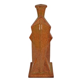 Cowan 1930s Vintage Art Deco Pottery Orange Ceramic Lamp Base