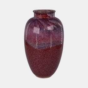 Herbert Burgess North Carolina Studio Art Pottery Oxblood Vase