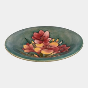 Moorcroft Art Pottery England 1947-1953 Green African Lily Bowl