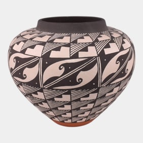 Native American Acoma New Mexico Polychrome Art Pottery Ceramic Vase
