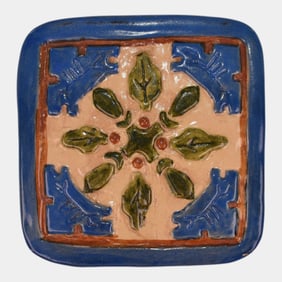 North Dakota School of Mines UND 1932 Vintage Art Pottery Tile