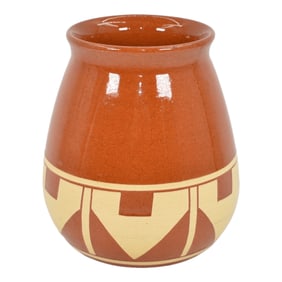 Pine Ridge Sioux Dakota Art Pottery Hand Made Brown Native American Vase Talbot