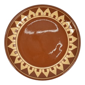 Pine Ridge Sioux Dakota Hand Made Pottery Native American Plate Cottier