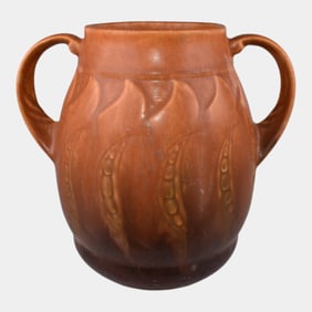 Roseville Falline Brown 1933 Vintage Art Pottery Ceramic Vase 645-6
