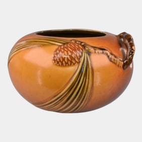 Roseville Pine Cone Brown 1936 Vintage Art Pottery Bowl 278-4