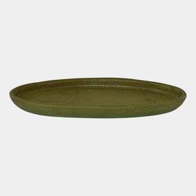 Valentien Pottery 1911-1914 California Matte Green Peacock Feathers Tray
