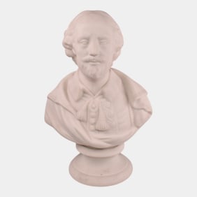 19th Century White Parian Ware William Shakespeare Bust