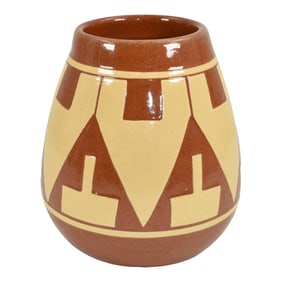 Pine Ridge Sioux Dakota Pottery Native American Design Vase Cottier