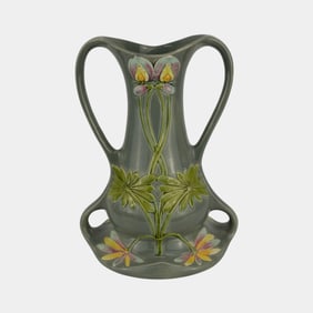 Julius Dressler Austrian Vintage Art Pottery Ceramic Handled Vase