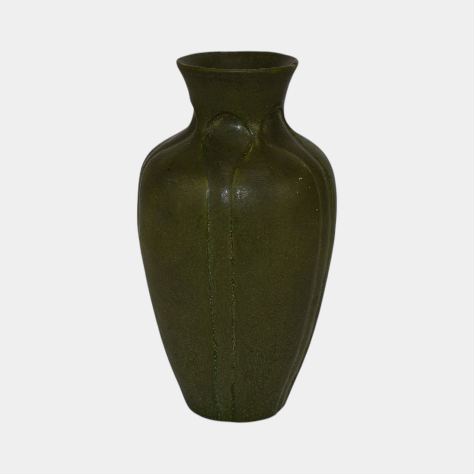 Grueby Vintage Arts and Crafts Pottery Incised Organic Matte Green Ceramic Vase (1 of 6)