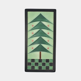 Motawi Tileworks Art Pottery Green Christmas Tree Ceramic Tile
