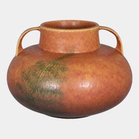 Roseville Windsor Brown 1931 Vintage Art Pottery Ceramic Bulbous Vase