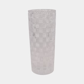 Tiffany & Co Clear Crystal Basketweave Patterned 8" Vase