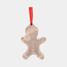 Tiffany & Co Frosted Crystal Glass Gingerbread Man Ornament