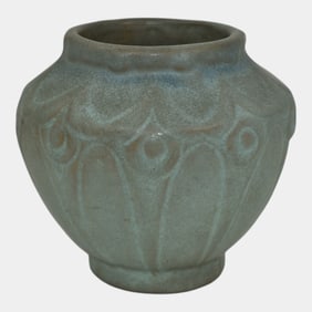 Van Briggle 1916 Arts And Crafts Pottery Blue Ceramic Vase 654