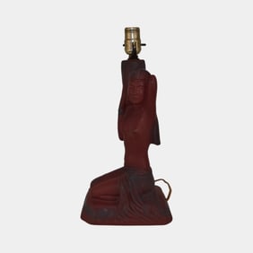 Van Briggle Vintage Arts And Crafts Pottery Red Figural Lamp