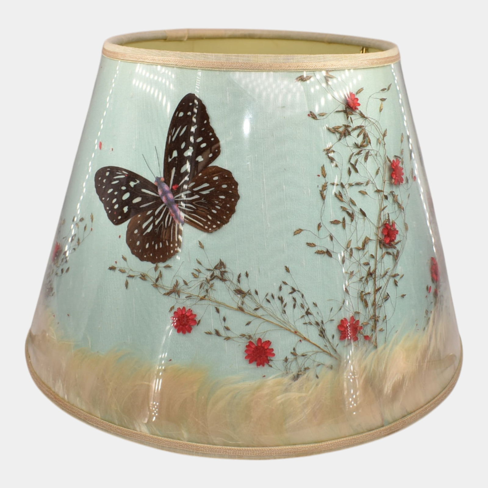Van Briggle Pottery 1940s Blue Butterfly Flowers Original Lamp Shade (1 of 6)
