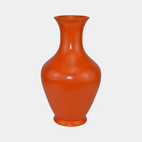 Weller Chengtu 1920s Vintage Art Deco Pottery Orange Lava Tall Vase