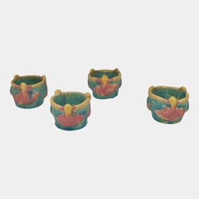 Pewabic Detroit Student Doris Mobley Vintage Pottery Ceramic Cups Planters