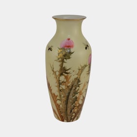 Belleek Willetts 1900s Porcelain Wasps And Thistles Artist Signed