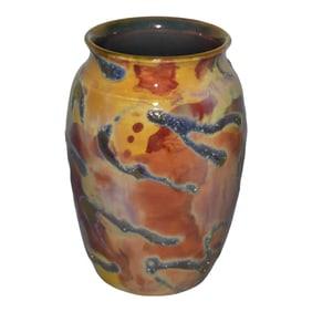 Paul Katrich Studio Pottery Metallic Luster Streak Vase 1233