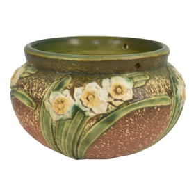 Roseville Jonquil 1931 Vintage Arts And Crafts Pottery Hanging Basket Planter