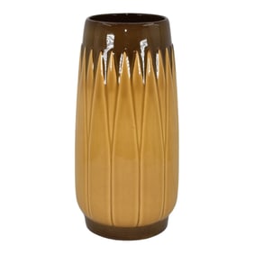 Roseville Lotus Brown 1952 Mid Century Modern Pottery Vase L3-10