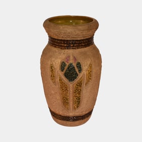 Roseville Mostique Tan Vintage Pottery Ceramic Vase 18-10