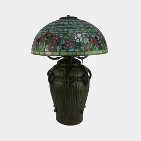 Tiffany Scott Riggs Ephraim Grueby Style Pottery Matte Green Lamp